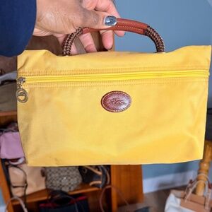 Yellow LongChamp Toiletry Bag